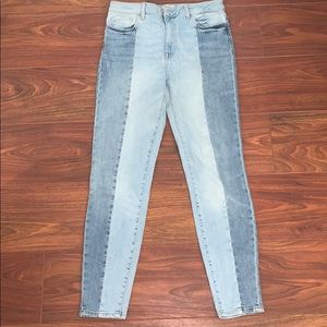 Two toned denim jeans